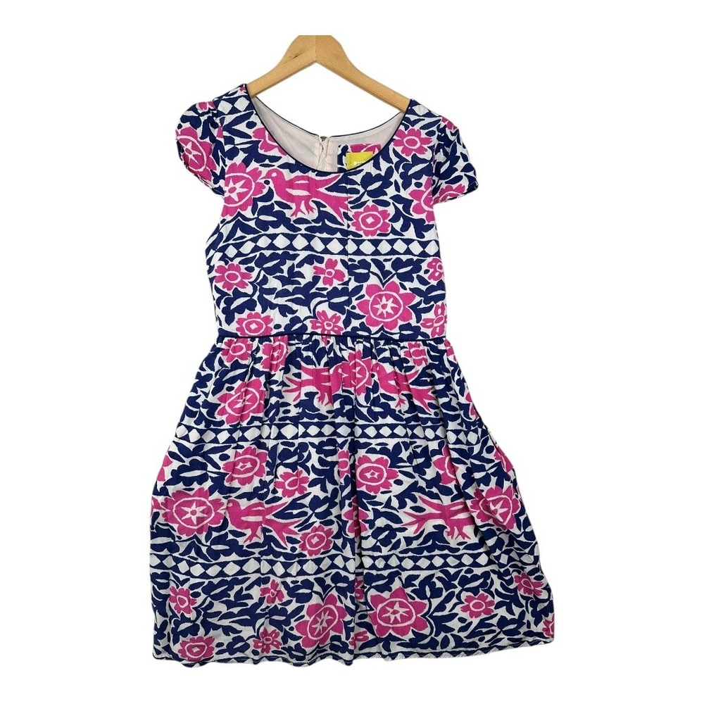Maeve Anthropologie Floral Print Peralta Dress size‎ 8 Pink/Blue